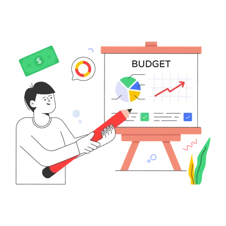 Analisando orçamento  Ilustração