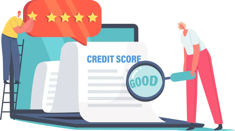 Analise a pontuação de crédito para aprovação de empréstimo  Ilustração