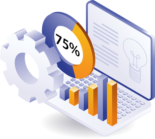 Análise automática de ideias de desenvolvimento de negócios de informática online  Ilustração