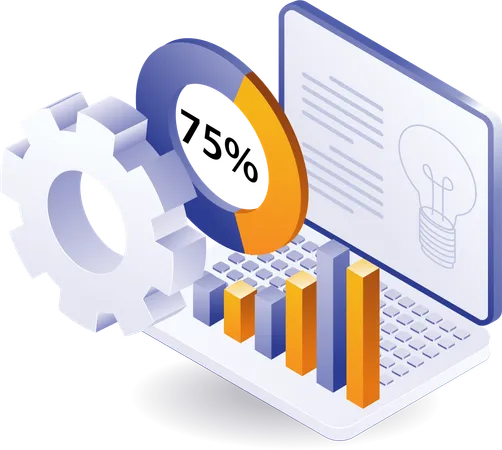 Análise automática de ideias de desenvolvimento de negócios de informática online  Ilustração