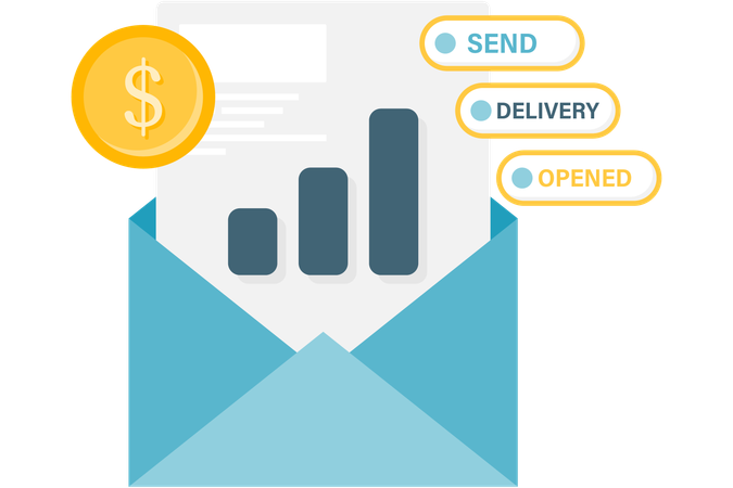 Análise de campanhas de e-mail  Ilustração