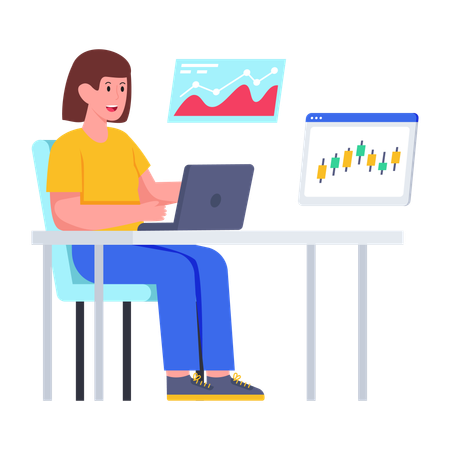 Análise de comércio de criptomoedas online  Ilustração