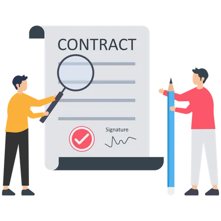 Análise de contrato de parceria comercial  Ilustração