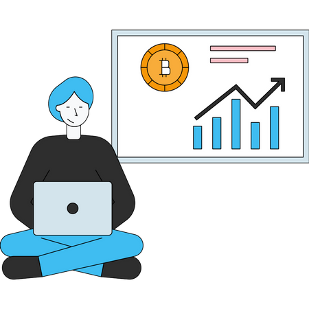 Análise de crescimento de bitcoin  Ilustração