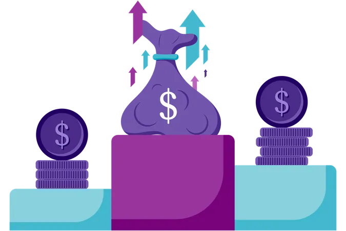 Análise de crescimento do investimento  Ilustração