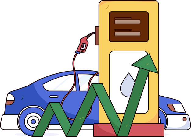 Análise do crescimento do investimento em combustível  Ilustração