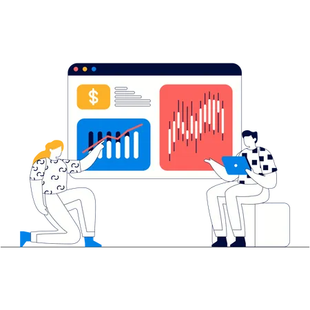 Análise de crescimento de mercado  Ilustração