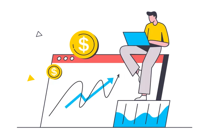 Análise de crescimento de negócios  Ilustração