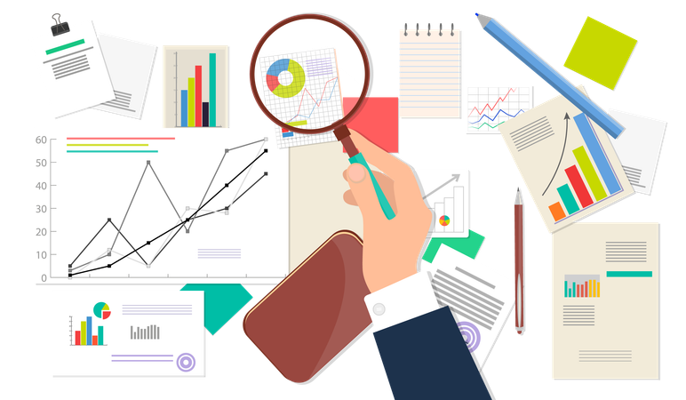 Análise de dados financeiros  Ilustração