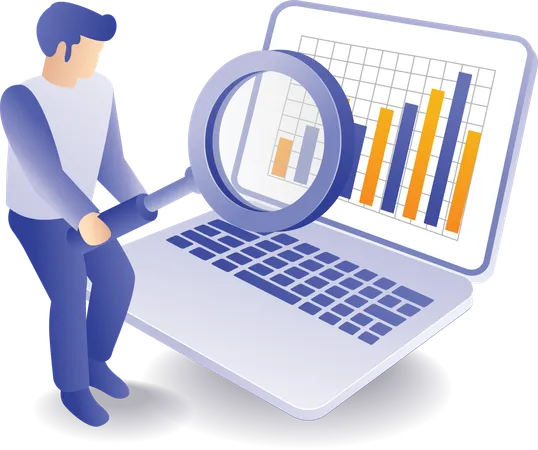 Negócio de investimento on-line de análise de dados  Ilustração