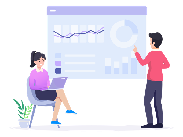 Análise de dados para investimento financeiro empresarial  Illustration