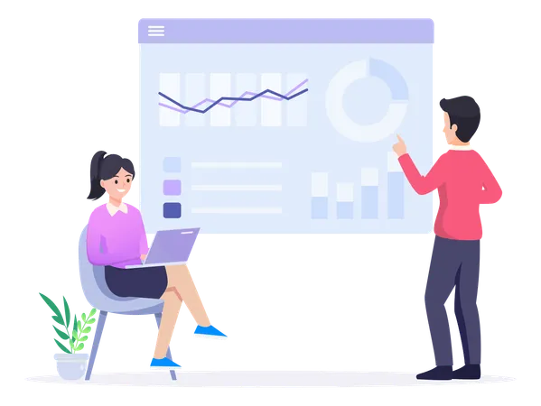 Análise de dados para investimento financeiro empresarial  Illustration