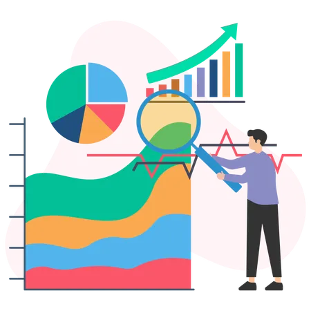 Análise de desempenho de mercado  Ilustração