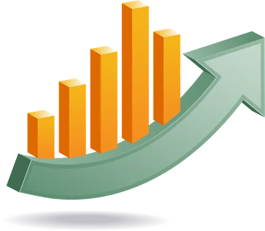 Gráfico de barras de análise de desenvolvimento de negócios  Ilustração