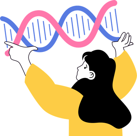 Análise de DNA realizada por professor  Ilustração