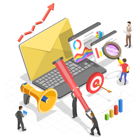 Análise de e-mail marketing  Ilustração