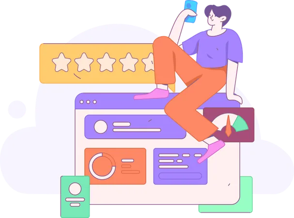 Análise de feedback do cliente  Ilustração