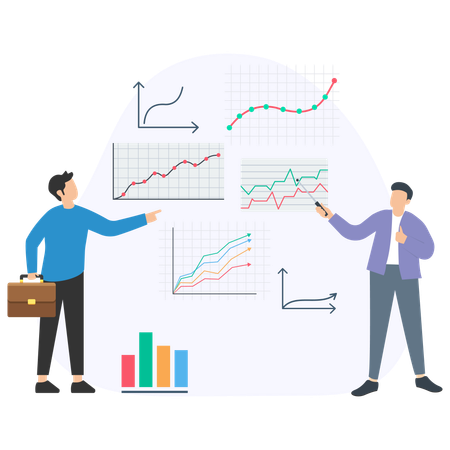 Análise de gráfico de mercado  Ilustração