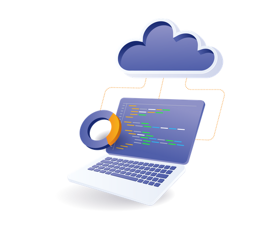 Análise de linguagem de programação de servidor em nuvem  Ilustração