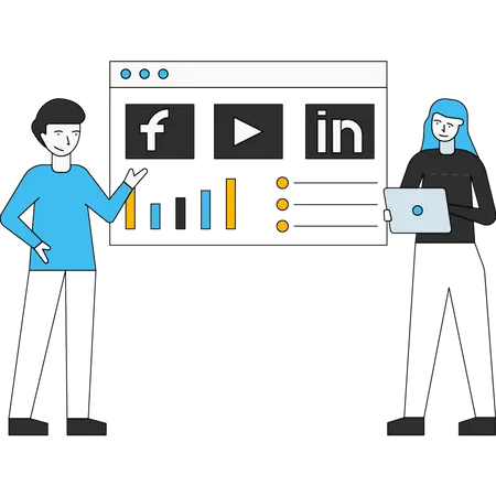 Análise de marketing de mídia social  Ilustração