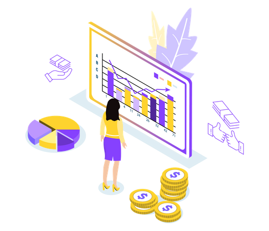 Análise de mercado por funcionário  Ilustração