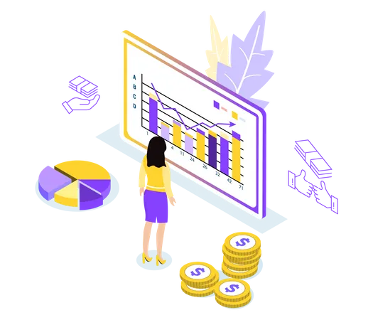 Análise de mercado por funcionário  Ilustração