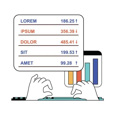 Análise de negociação de mercado  Ilustração