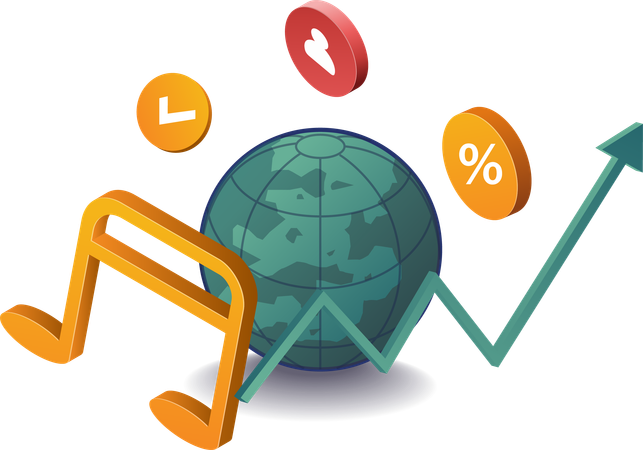 Análise de negócios de mídia criativa mundial  Ilustração