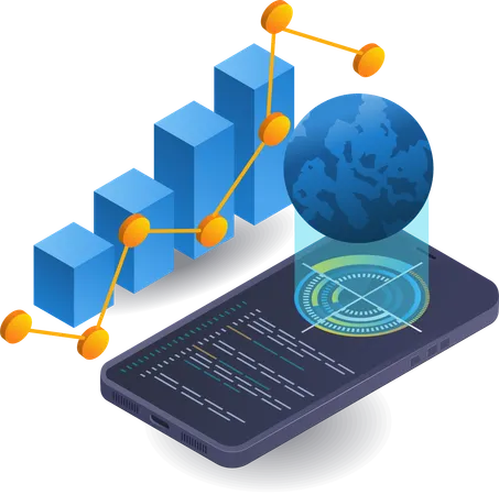 Análise de negócios de tecnologia de smartphones  Illustration