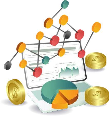 Análise de negócios e gestão de rede financeira  Ilustração