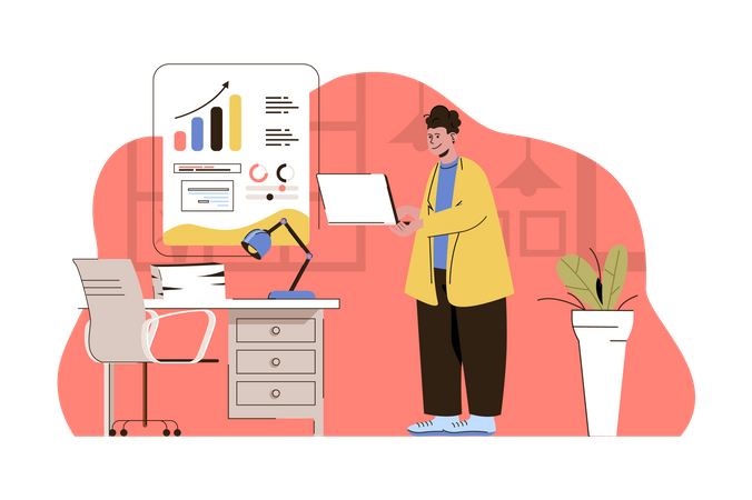 Análise de negócios on-line  Ilustração