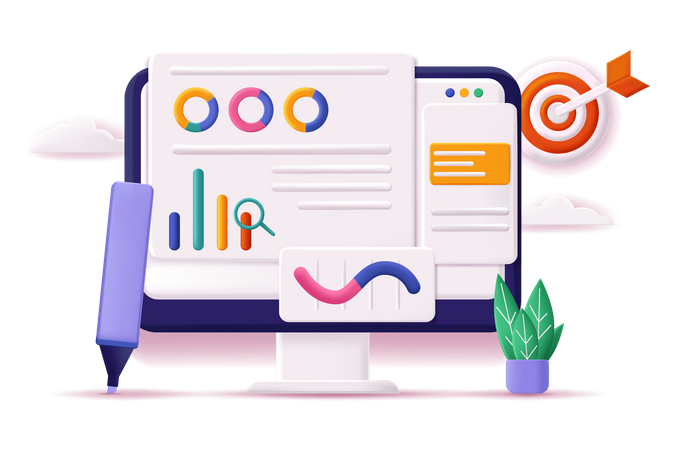 Análise de negócios on-line  Ilustração