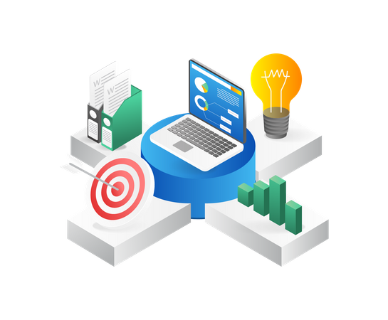 Análise de planejamento de recursos empresariais  Illustration