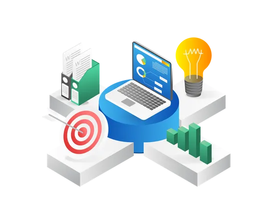 Análise de planejamento de recursos empresariais  Illustration