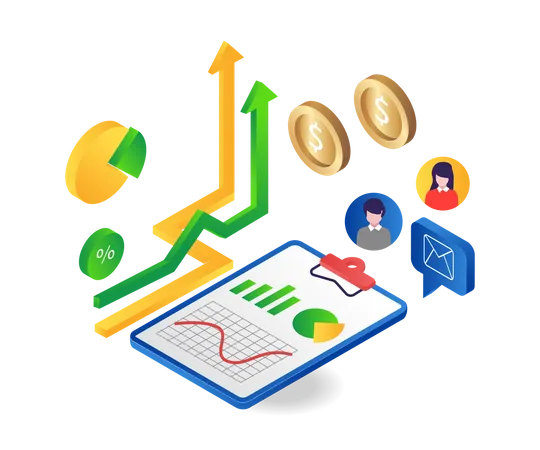 Análise de receita empresarial  Ilustração