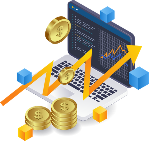 Análise de blockchain de negócios de tecnologia  Ilustração