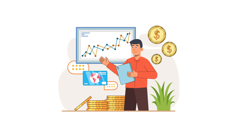 Análise financeira  Ilustração