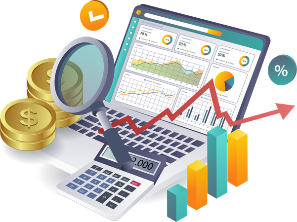 Análise Financeira e Orçamento de Receitas para Negócios  Ilustração