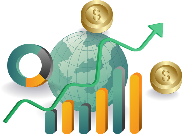 Análise financeira no mundo dos negócios  Illustration