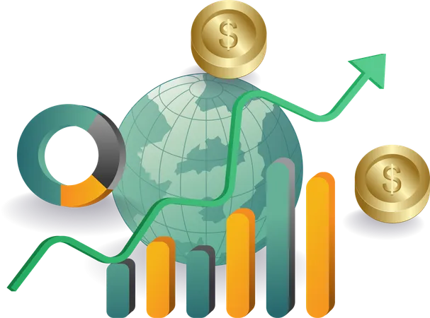 Análise financeira no mundo dos negócios  Illustration