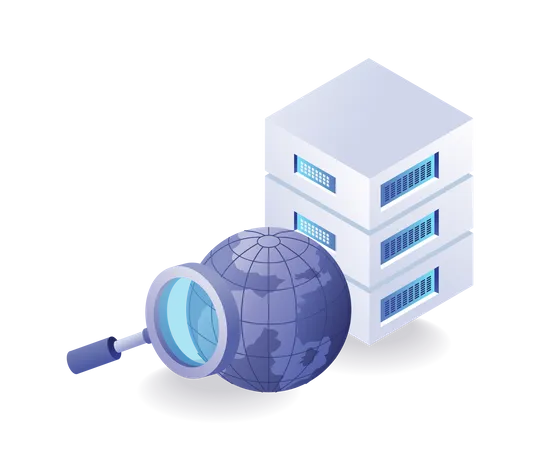 Banco de dados do servidor mundial de análise  Ilustração