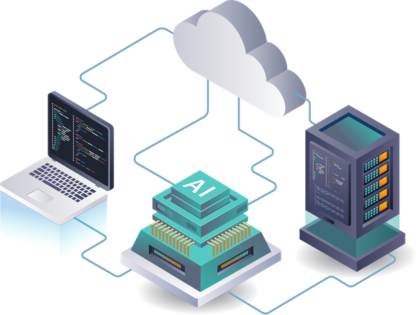 Análisis de IA realizado por servidor  Ilustración