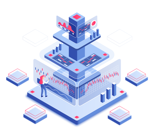 Análisis del comercio de criptomonedas  Ilustración