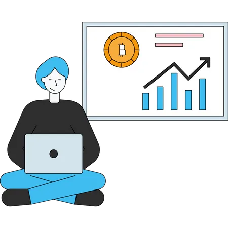 Análisis de crecimiento de bitcoins  Ilustración