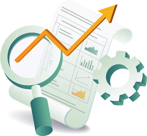 Datos de análisis del crecimiento empresarial  Ilustración