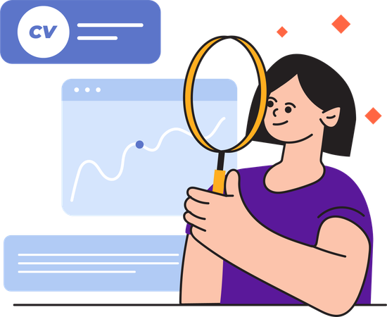 Análisis de currículums e informes  Illustration