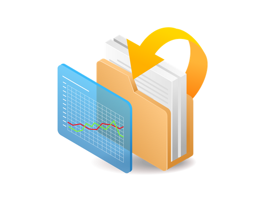 Análisis de datos de la carpeta del servidor.  Illustration