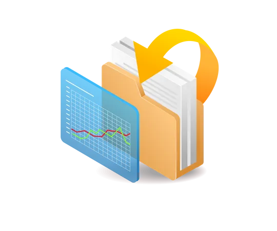 Análisis de datos de la carpeta del servidor.  Illustration