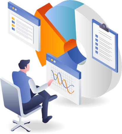 Análisis de datos de gráficos circulares  Ilustración