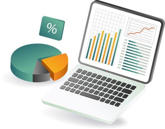 Análisis de datos de inversión online  Ilustración